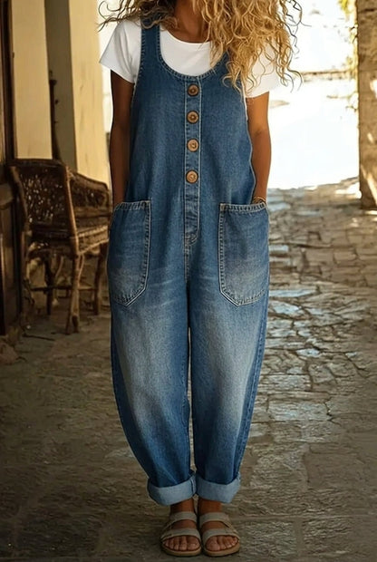 Saylor - Vintage Cotton Denim Jumpsuit