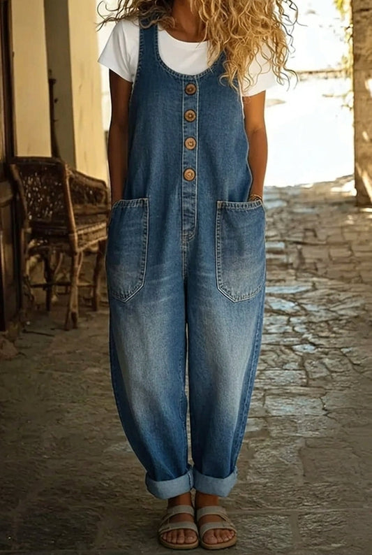 Saylor - Vintage Cotton Denim Jumpsuit