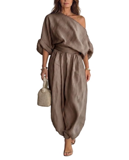 Evadne - Elegant Off-Shoulder Set