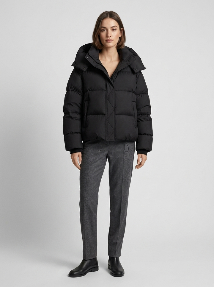 Women's belted biker jacket with lapel collar and asymmetrical zipper