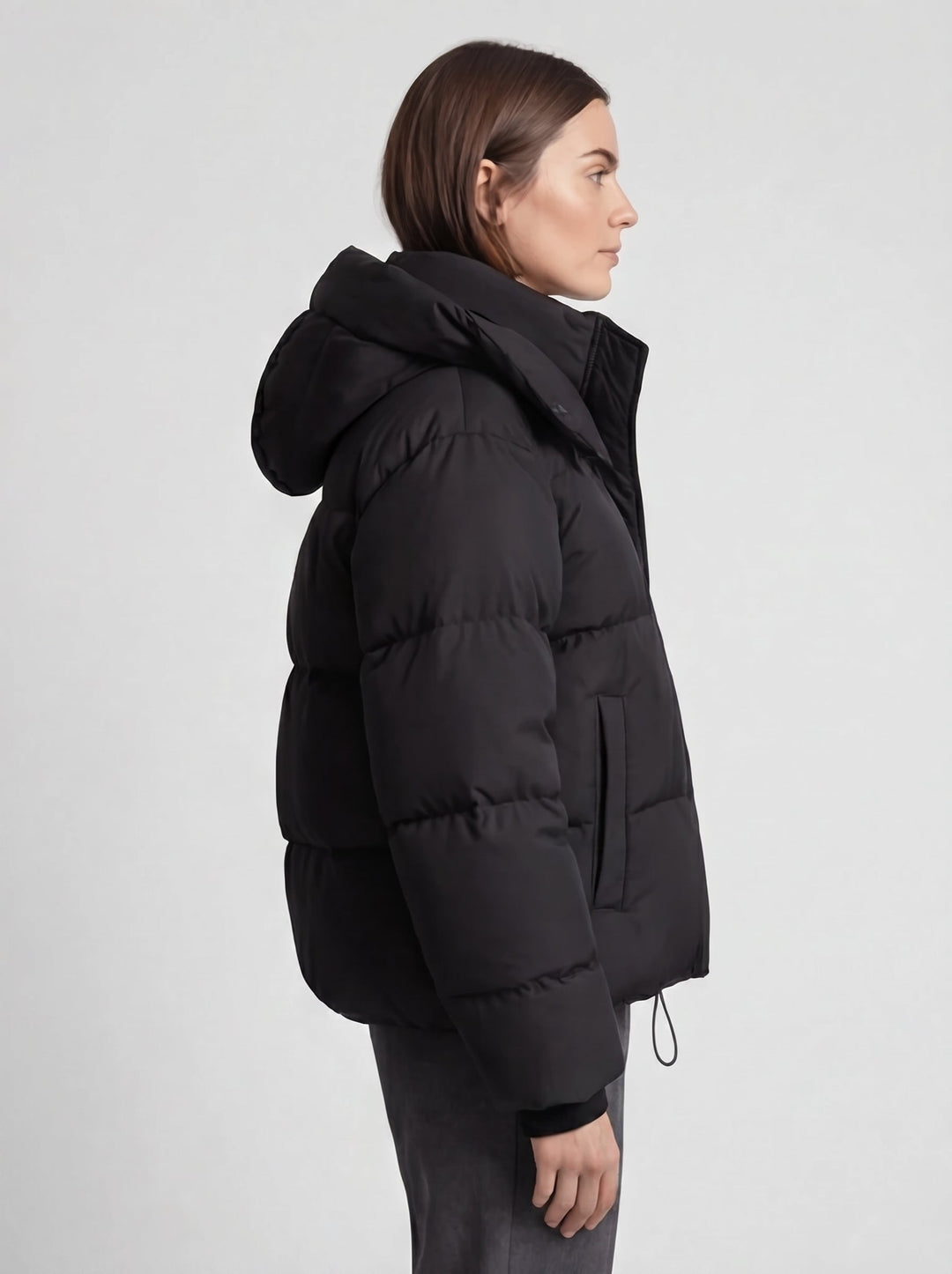Women's belted biker jacket with lapel collar and asymmetrical zipper