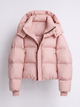 Women's belted biker jacket with lapel collar and asymmetrical zipper