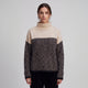 Women's herringbone turtleneck sweater with long sleeves