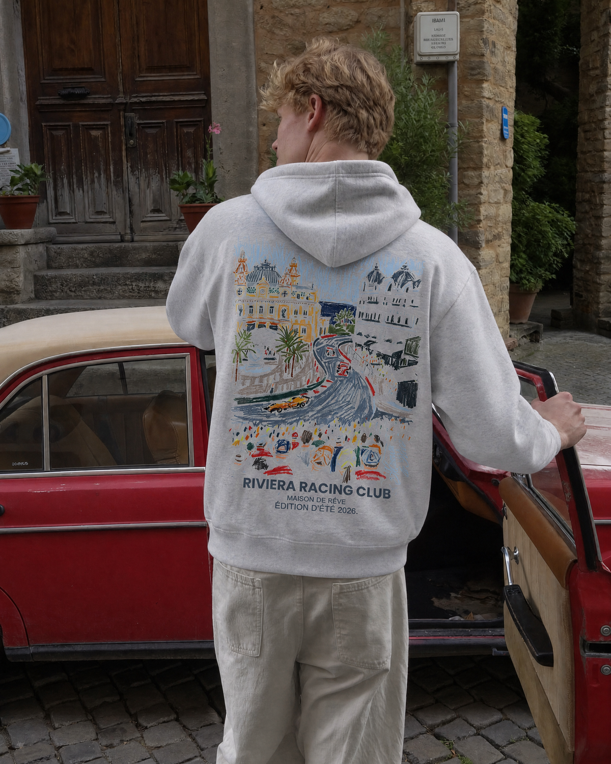 Sweat à capuche graphique unisexe Racing Club à manches longues