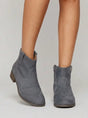Women's ankle boots with western stitching, pull tabs and mid block heels