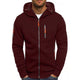Men's hooded zip-up jacket with chest and side zip pockets