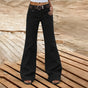 Women's wide-leg cargo trousers with belt, high waist and side pockets