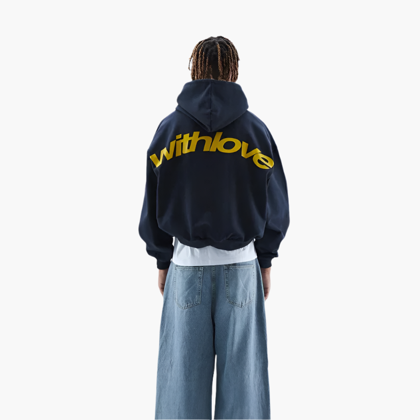 Unisex hooded sweatshirt with large graphic print on the back
