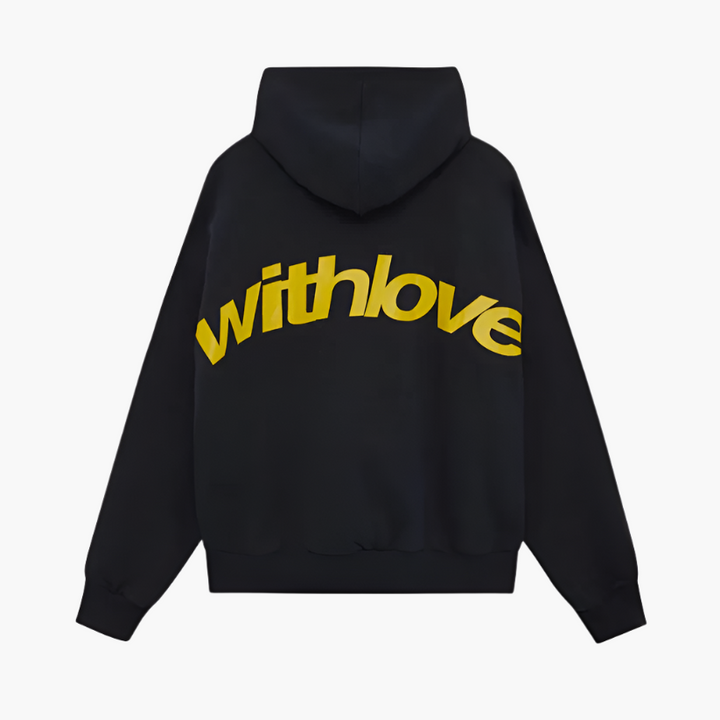 Unisex hooded sweatshirt with large graphic print on the back