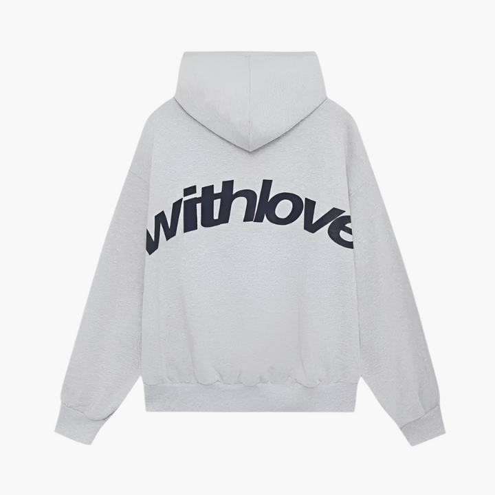 Unisex hooded sweatshirt with large graphic print on the back