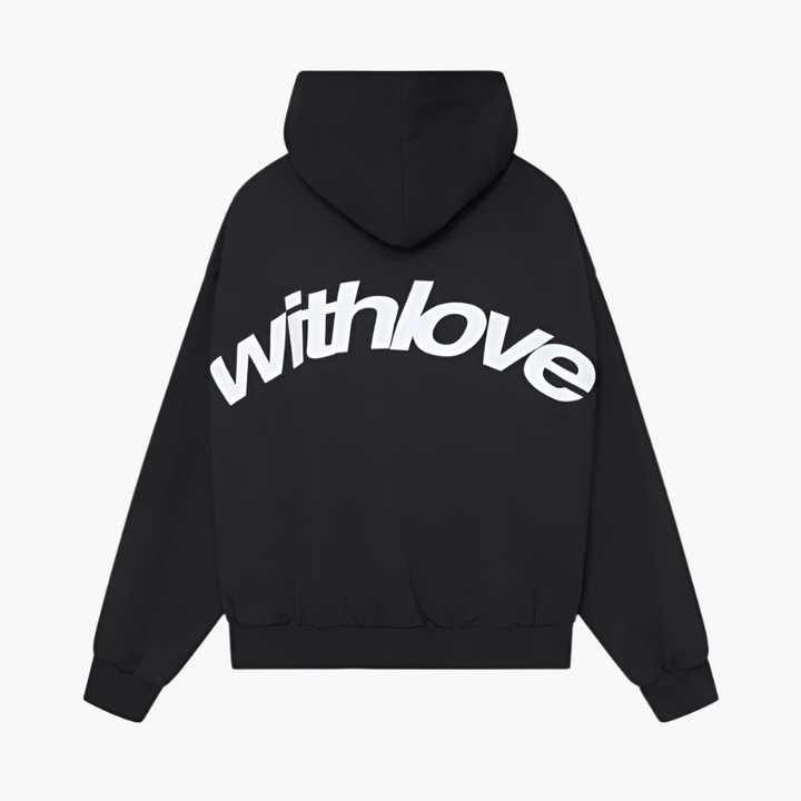 Unisex hooded sweatshirt with large graphic print on the back