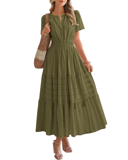 Maris - Boho tiered maxi dress