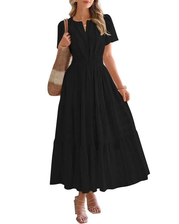 Maris - Boho tiered maxi dress
