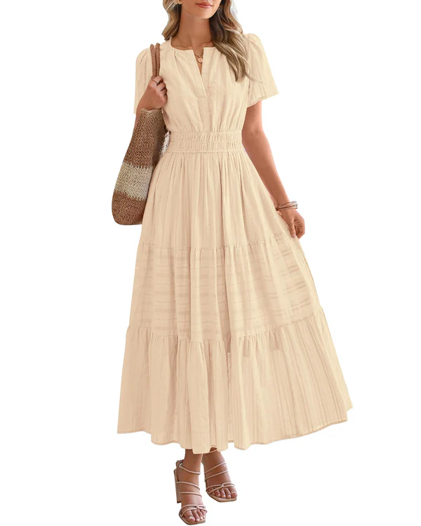 Maris - Boho tiered maxi dress