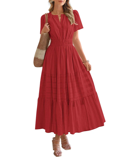 Maris - Boho tiered maxi dress