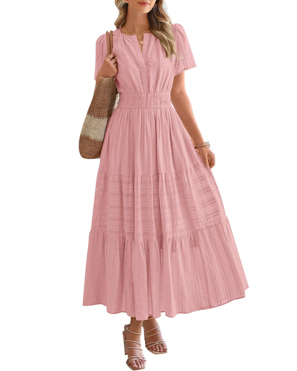 Maris - Boho tiered maxi dress