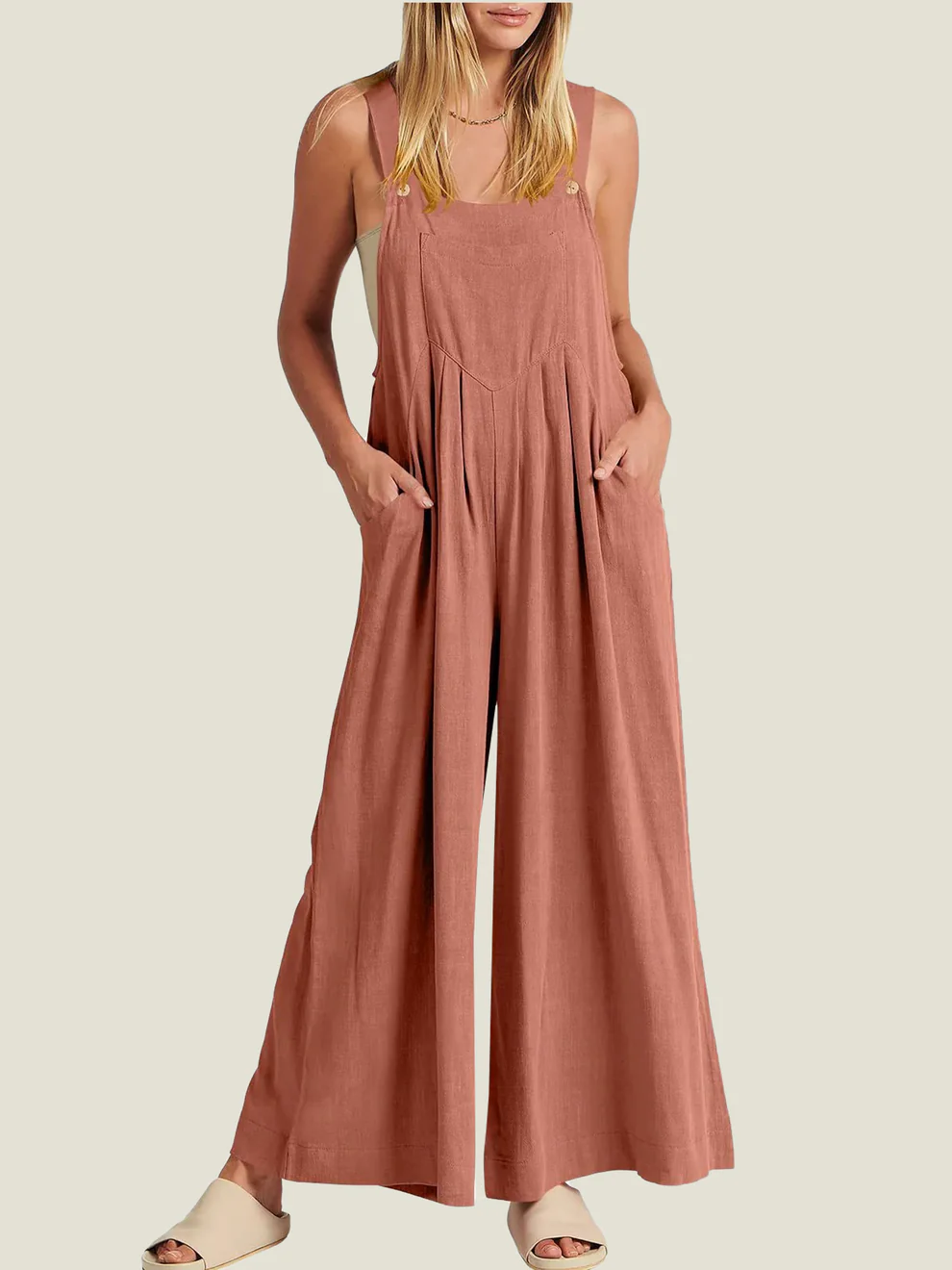 Aiyana - Relaxed Button-Strap Jumpsuit
