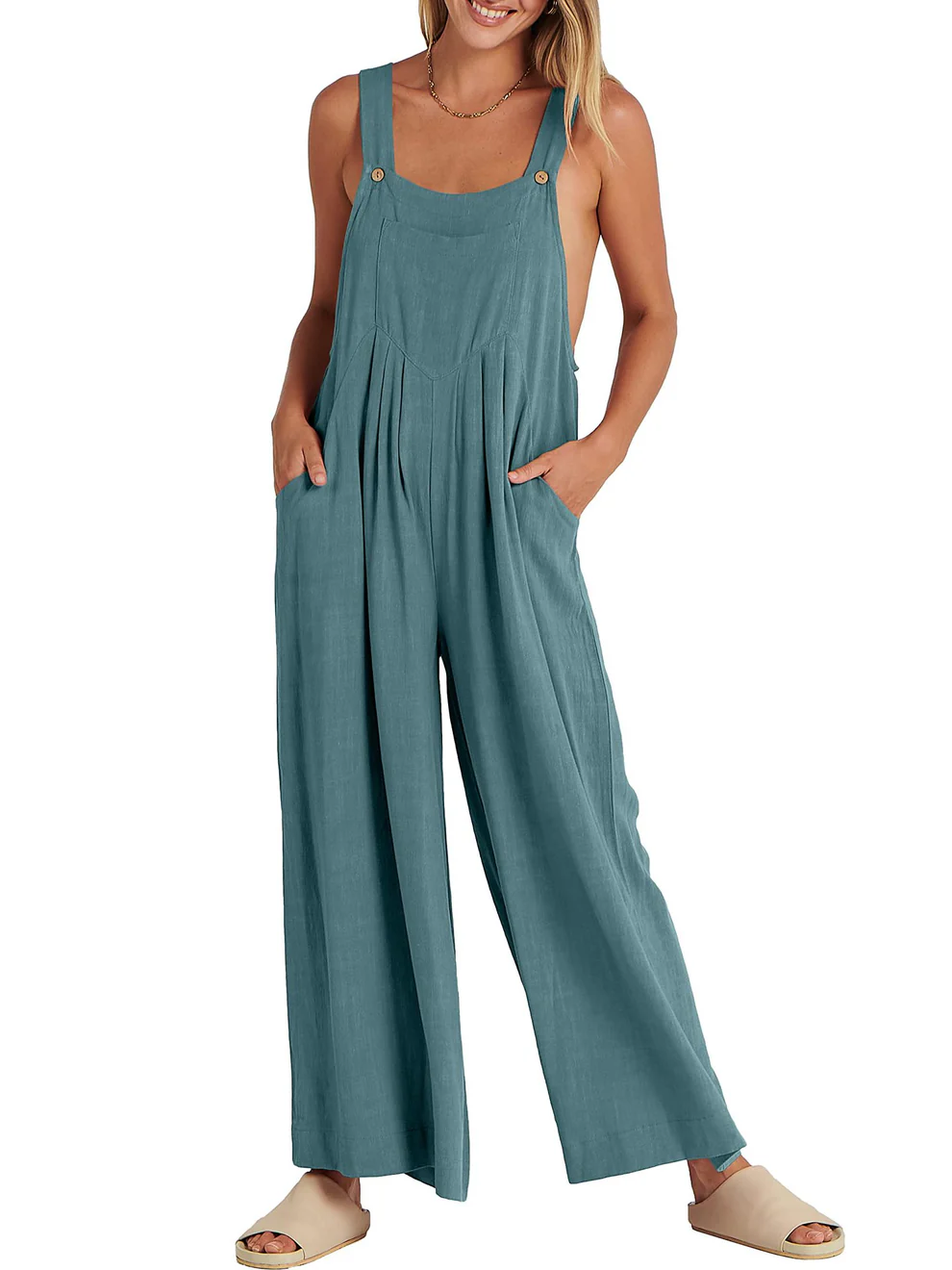 Aiyana - Relaxed Button-Strap Jumpsuit