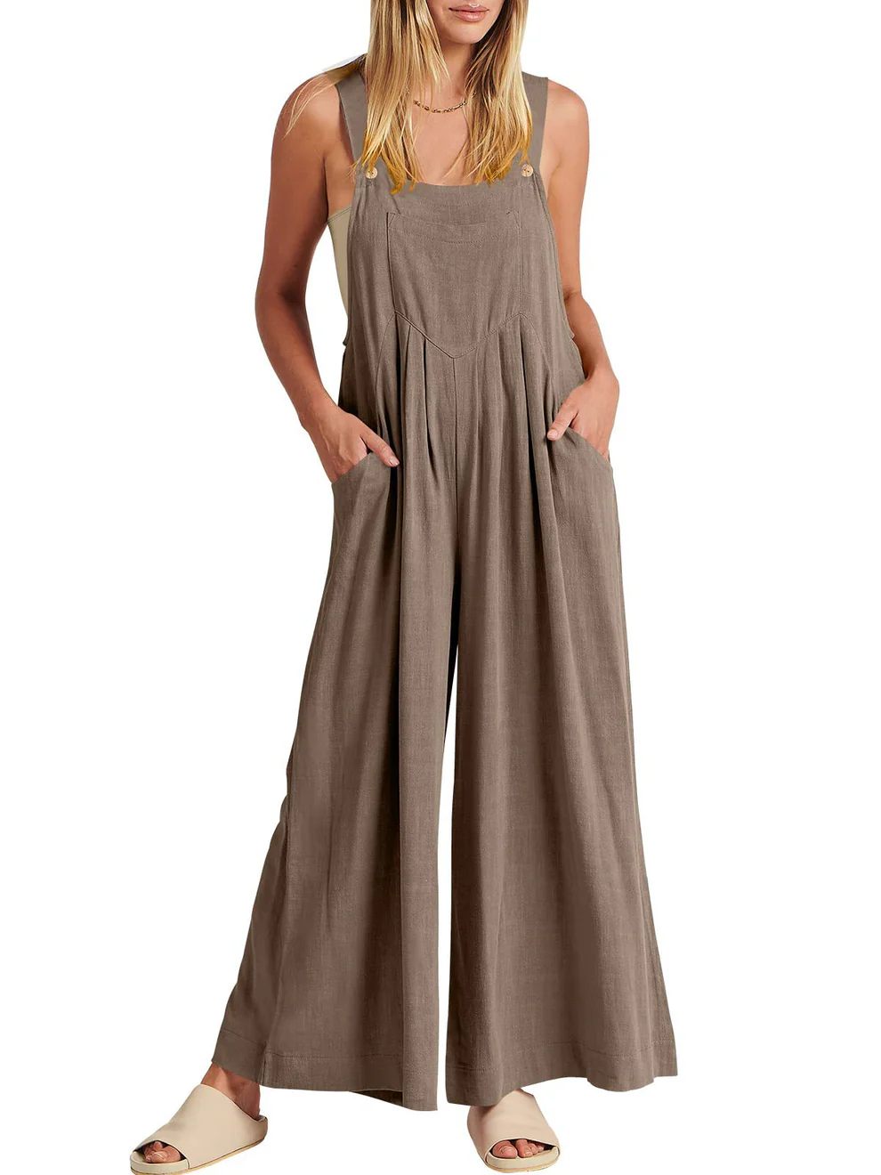 Aiyana - Relaxed Button-Strap Jumpsuit