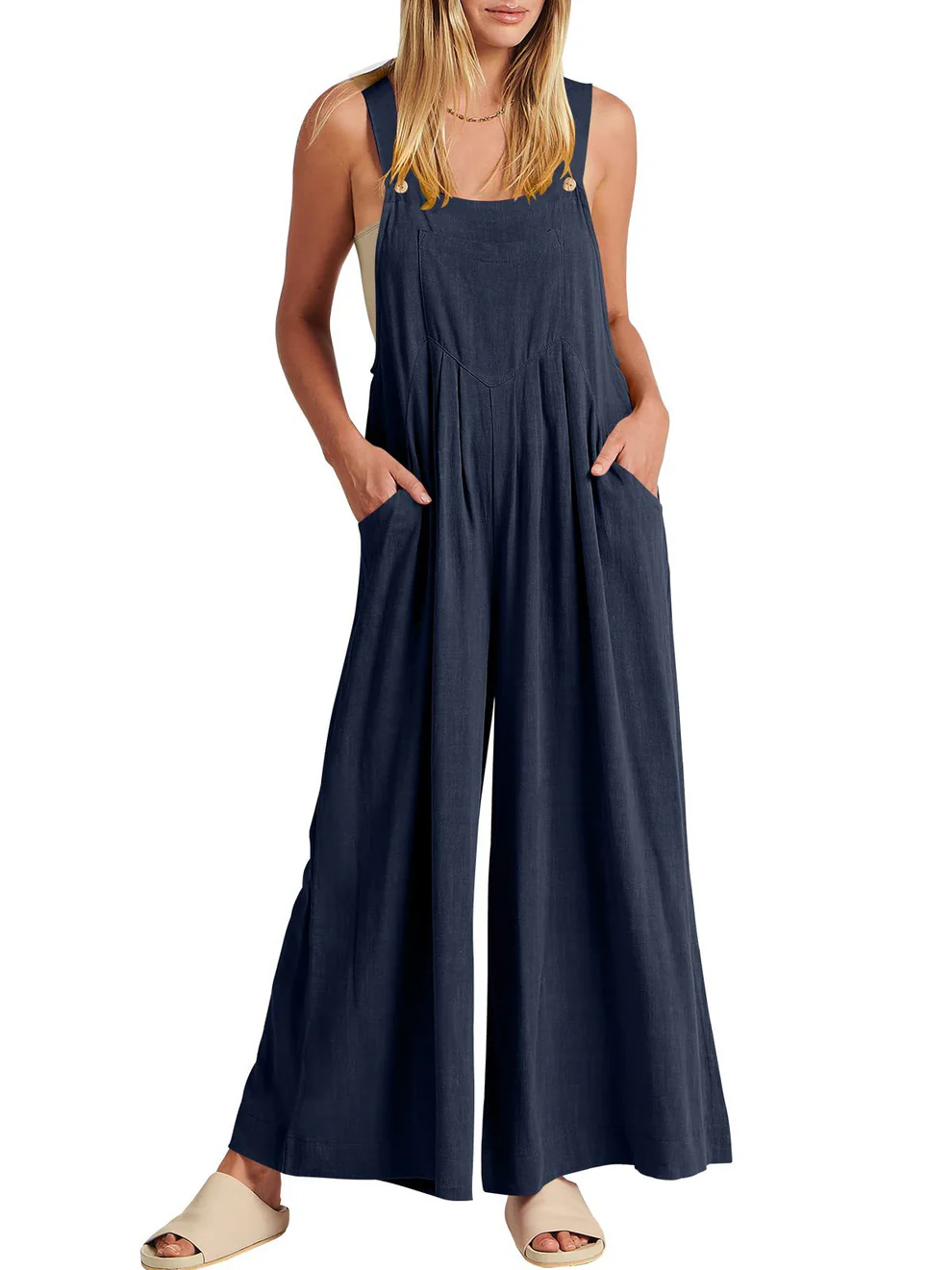 Aiyana - Relaxed Button-Strap Jumpsuit