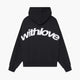 Unisex oversized hoodie with hood, long sleeves and graphic back print