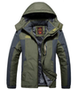 Men's padded hooded winter coat with zip pockets