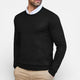 Men's plain crew neck sweater with long sleeves
