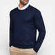 Men's plain crew neck sweater with long sleeves