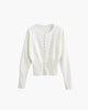 Women's cropped ribbed cardigan with long sleeves and button front
