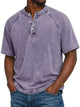 Women's Henley Top — Vintage Washed Button-Placket Everyday Top
