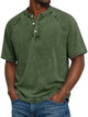 Women's Henley Top — Vintage Washed Button-Placket Everyday Top