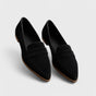 Women's pointed-toe slip-on loafers with vamp straps and low heels