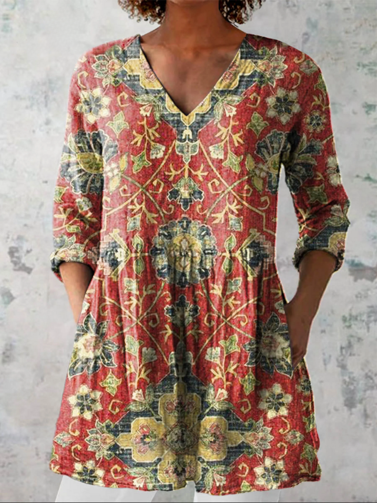 Iris - Flowy V-Neck Blouse