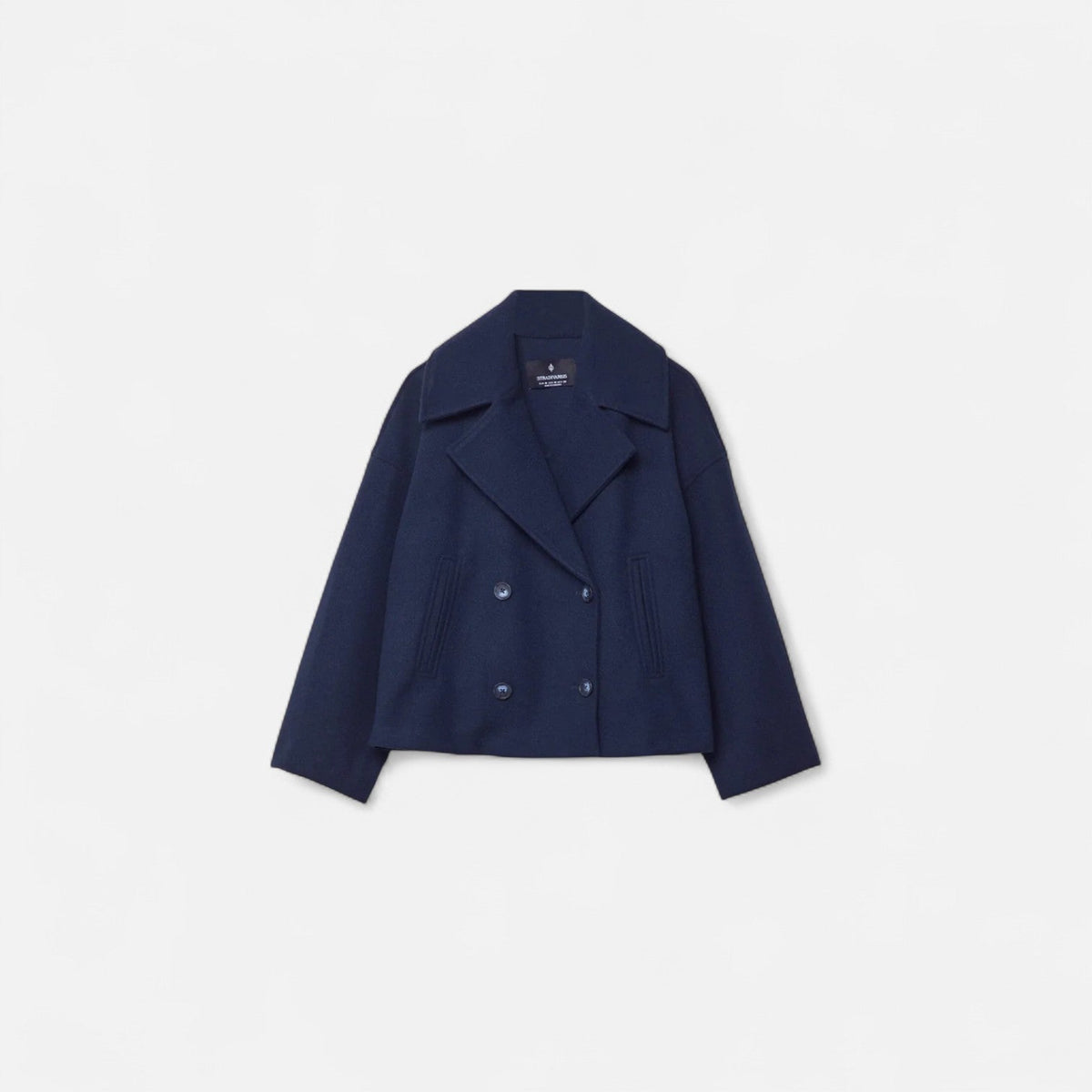 Women's cropped double breasted blazer with notched lapels