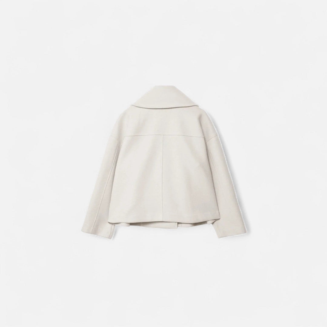 Women's cropped double breasted blazer with notched lapels