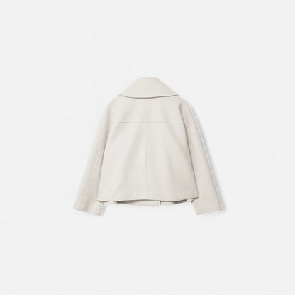 Women's cropped double breasted blazer with notched lapels