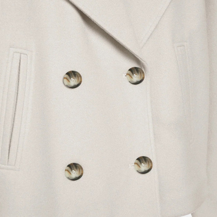 Women's cropped double breasted blazer with notched lapels
