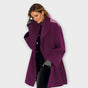Women's longline jacket with wide lapels and long sleeves