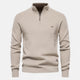 Men's high-neck half-zip sweater with long sleeves