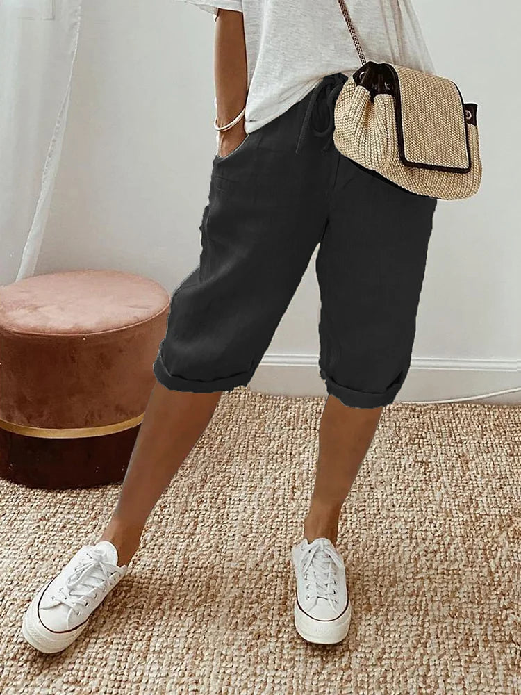 Margot Linen Look Bermuda Shorts