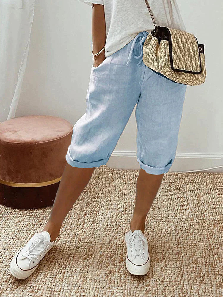 Margot Linen Look Bermuda Shorts