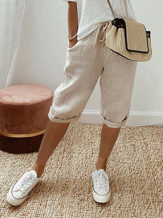 Margot Linen Look Bermuda Shorts