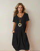 Women's Flowing Midi Dress — Lightweight Relaxed Everyday Summer Dress