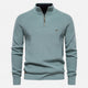 Men's high-neck half-zip sweater with long sleeves