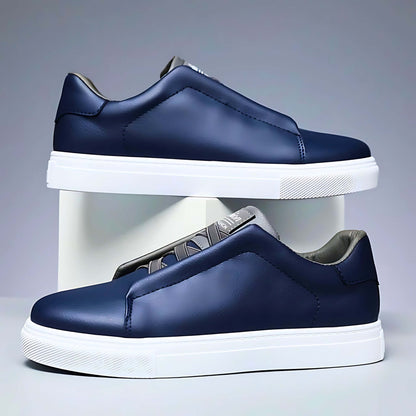 Low-top lace-up sneaker with panelled upper and contrast rubber sole