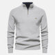 Men's high-neck half-zip sweater with long sleeves