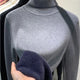 Long-sleeve women's turtleneck sweater with ribbed collar