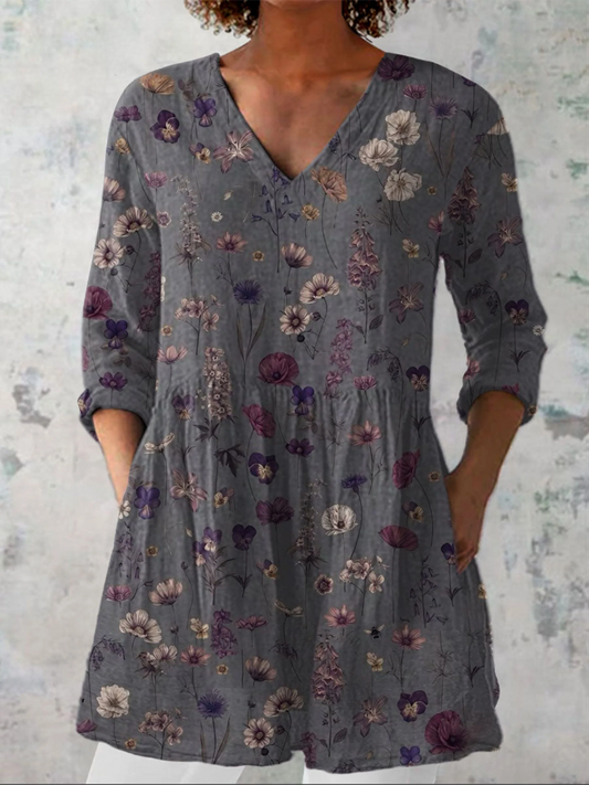 Luna - Floral V-Neck Blouse