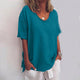 Women's Relaxed Round-Neck T-Shirt — Loose Lightweight Basic Summer Tee