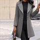 Women's tailored longline coat with notched lapels and button front